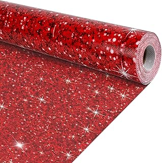 Cinrobiye Bulletin Board Roll Reusable Non-Woven Fabric Background Roll Waterproof Erasable Fade Resistant Wrinkle Poster for Home Classroom Decor Crafts Wrapping (Glitter)