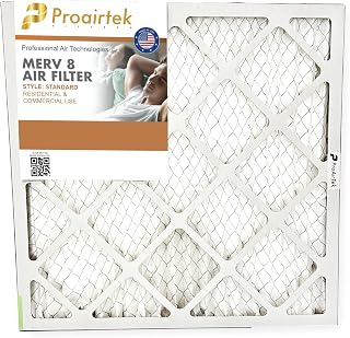 Proairtek AF20201M08SWH Model 20x20x1 Air Filter, MERV 8; Ideal for Anyone Wanting Clean, Crisp Air in Their Home