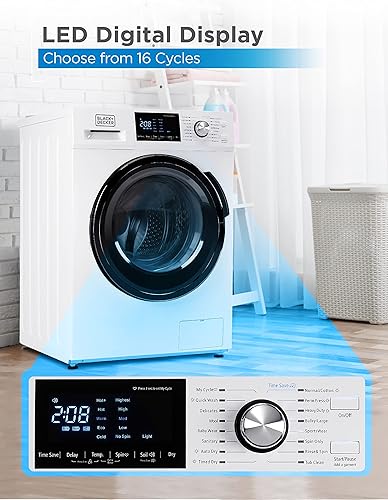 Miniatura 3 de BLACK+DECKER Combo de lavadora y secadora, 2.7 pies cúbicos Todo en uno con pantalla LED y 16 ciclos