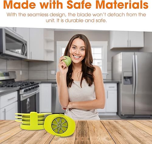 Miniatura 7 de Cheer Collection Juego de 3 rebanadoras de frutas y verduras, descorazonador multifuncional de manzana, rebanador de mango y tomate, utensilios de