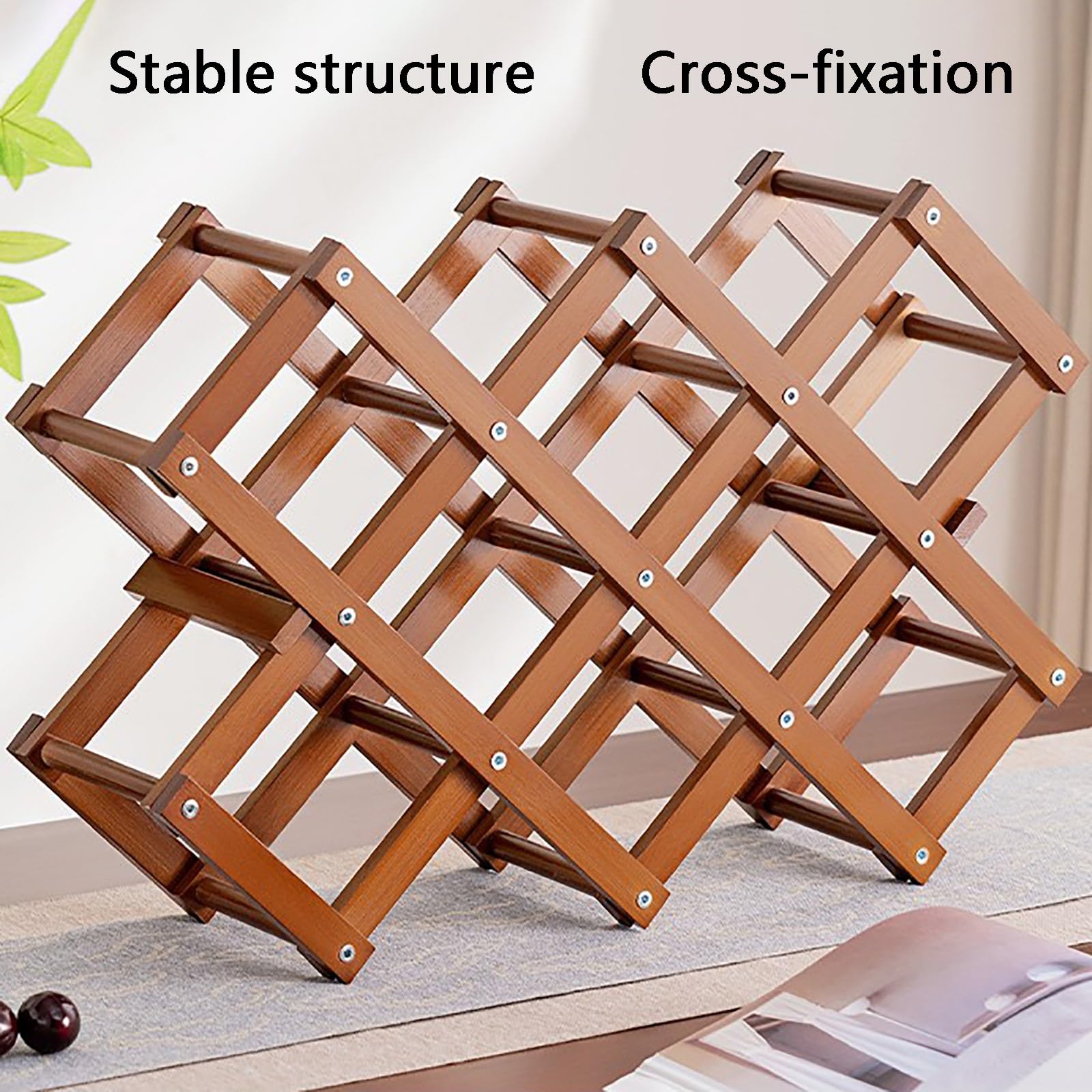 Weinregal, Weinflaschenregal aus Holz, flexibel einsetzbar(Wood,Medium)
