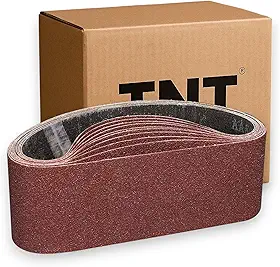 TNT Lixas de Cinta 533mm x 75 mm – Kit com 10 Unidades (Grãos 36, 60, 80) Óxido de Alumínio Para Lixadeira (Grão 60 Pack de 10 Peças)