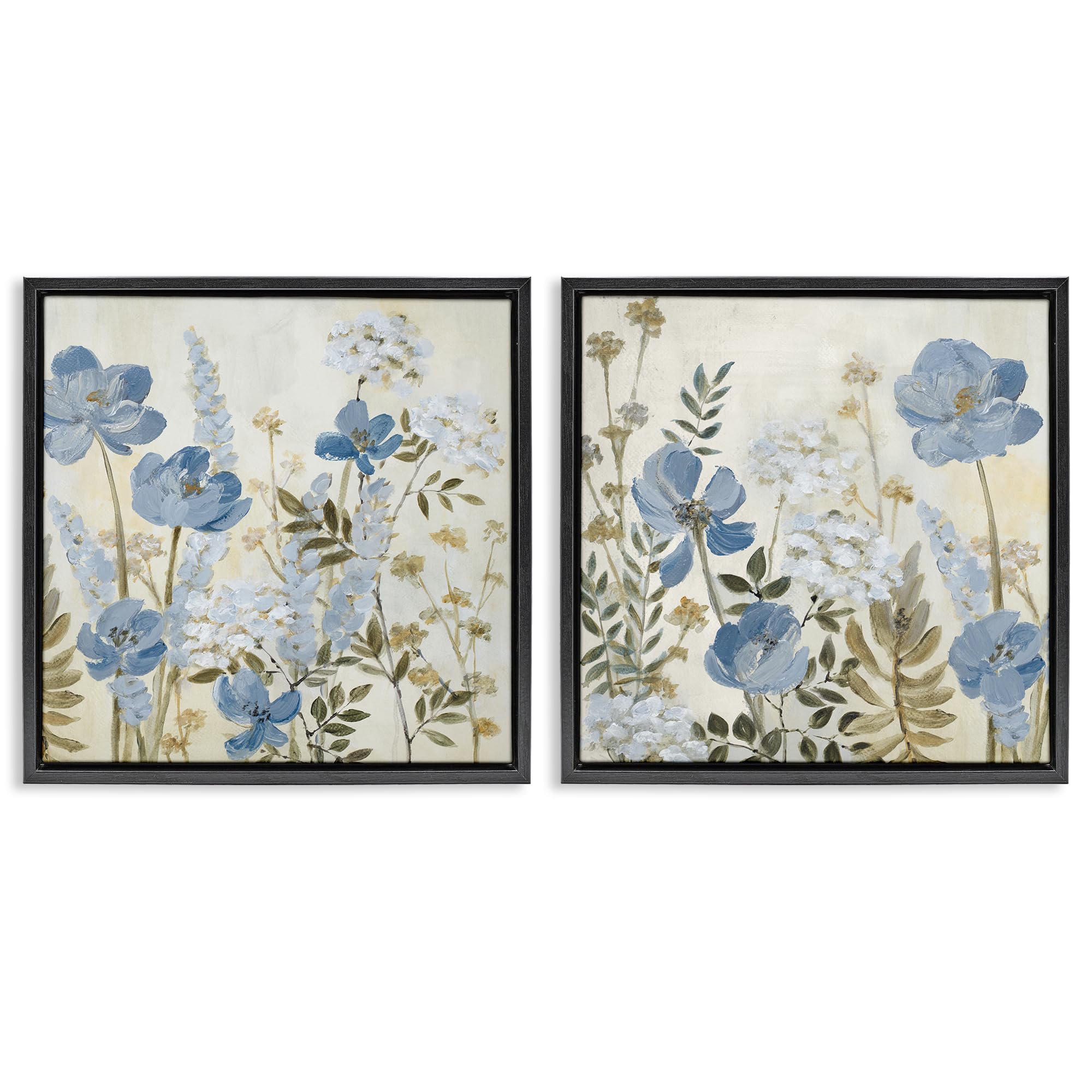 'Blue Peaceful Garden'| 2pc Floating Frame Art Set 2