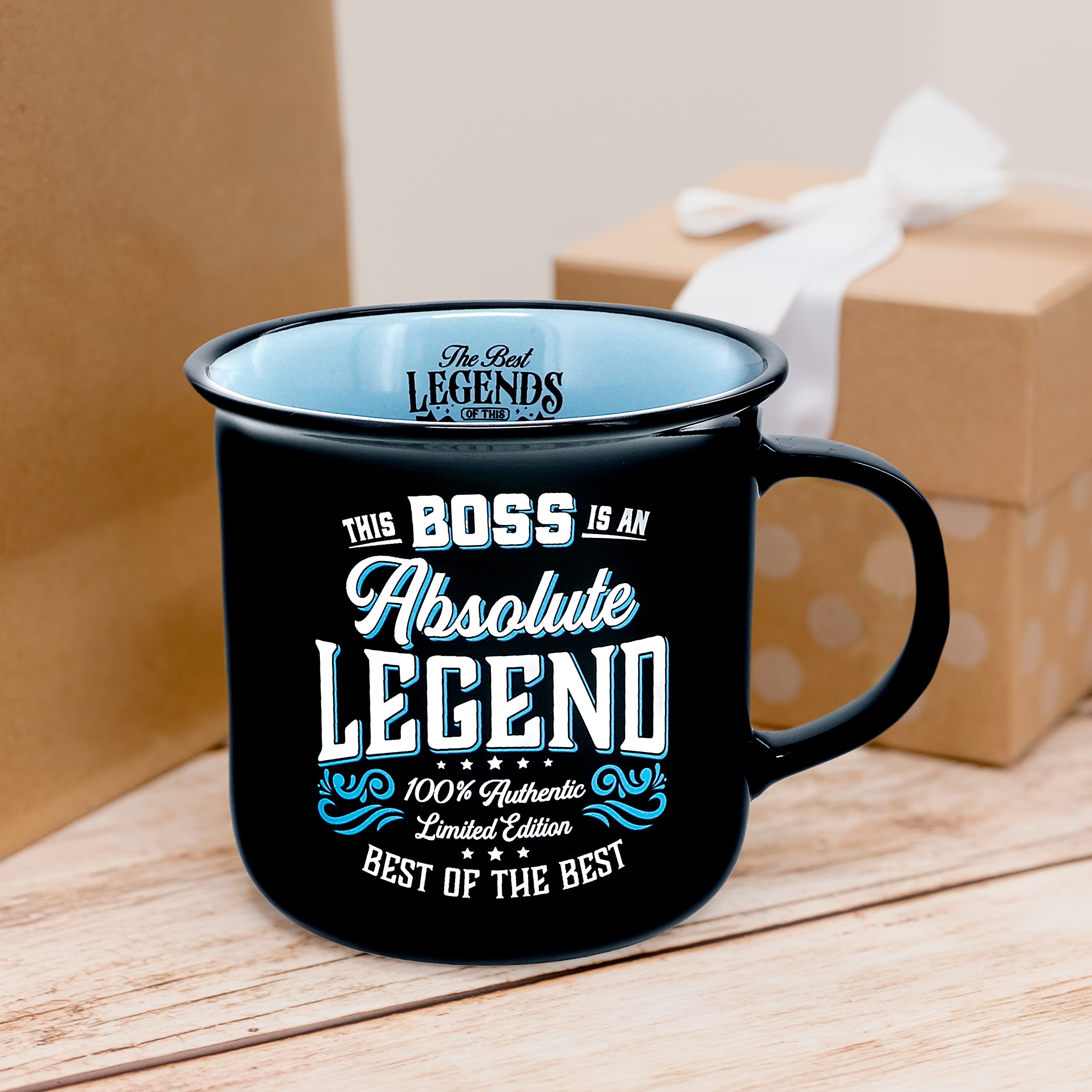 Tasse Boss Absolute Legend 370ml - Cadeau Patron Humoristique Double Face