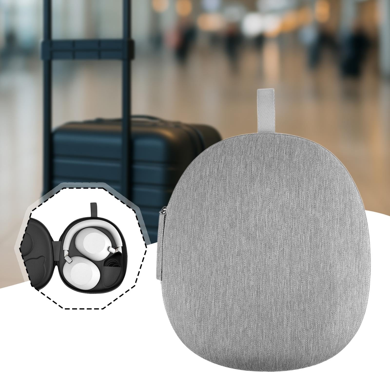 Estuche para Auriculares, Bolsa de Viaje portátil, Regalo de cumpleaños, práctico Estuche Protector para Auriculares para WH-1000XM6, Gris