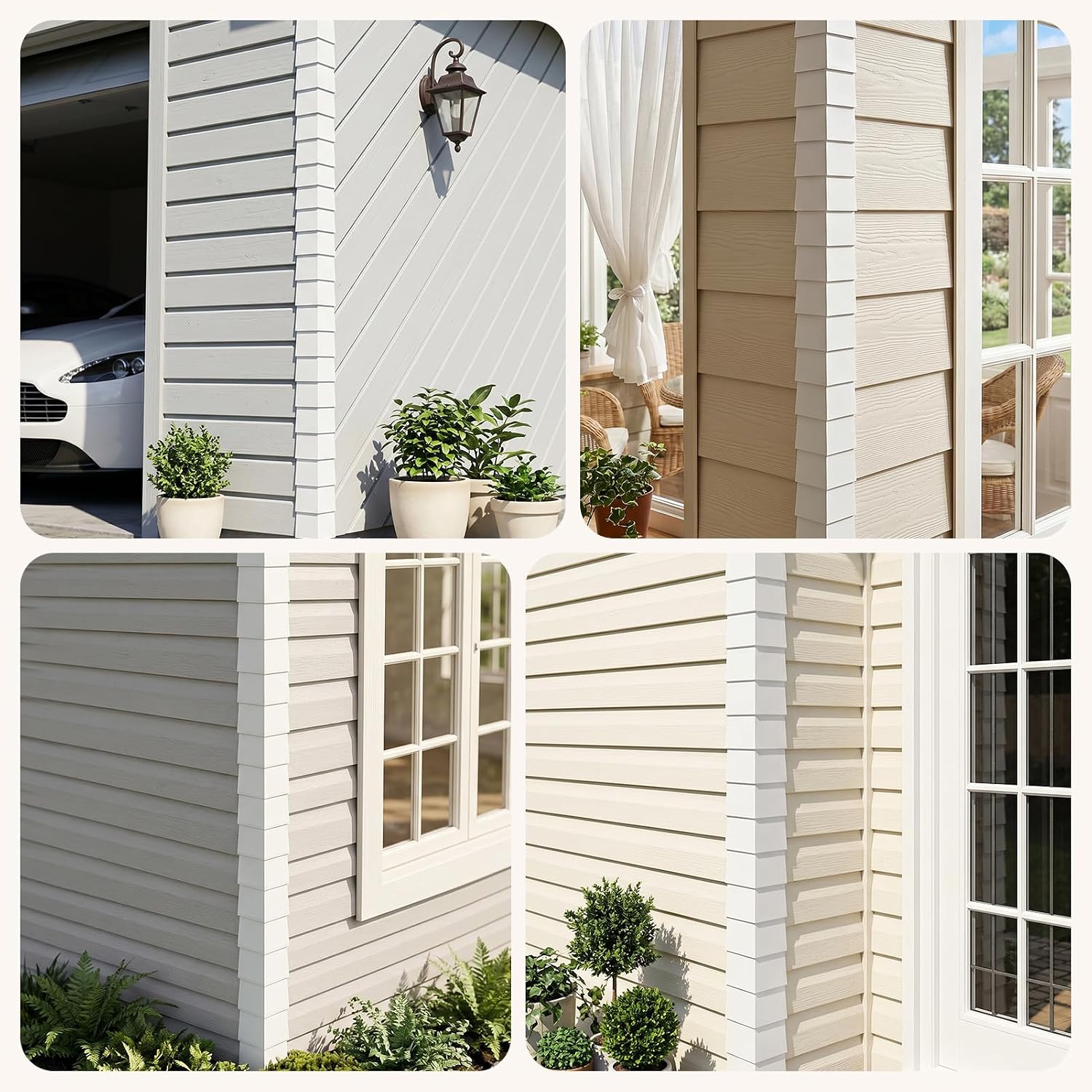 Aluminum Siding Corners 8 PCS,Aluminum Angle 8.5 Inch Vinyl Siding Corner Repair Kit Outside White Corner Caps Smooth Siding Trim Building Materials,8 Metal Nails