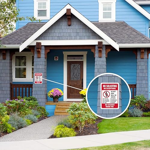 Miniatura 4 de Letrero de "No Soliciting", decoración divertida para casa, puerta, oficina, negocios, patio, metal de aluminio libre de óxido, sin excusas, sin