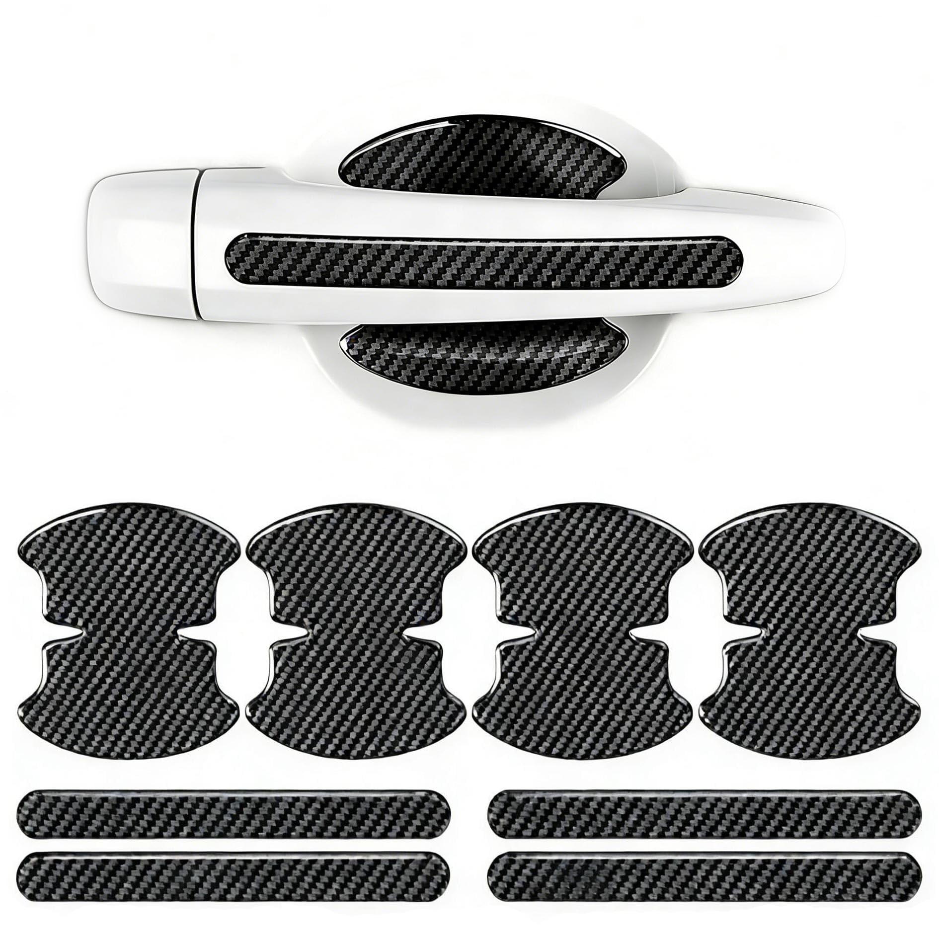 NYSLDSCO Car Door Handle Paint Protector for Chevrolet Captiva II 2013-2018, Carbon Fiber Door Handle Cup Scratch Guard Cover, Exterior Door Handle Stickers