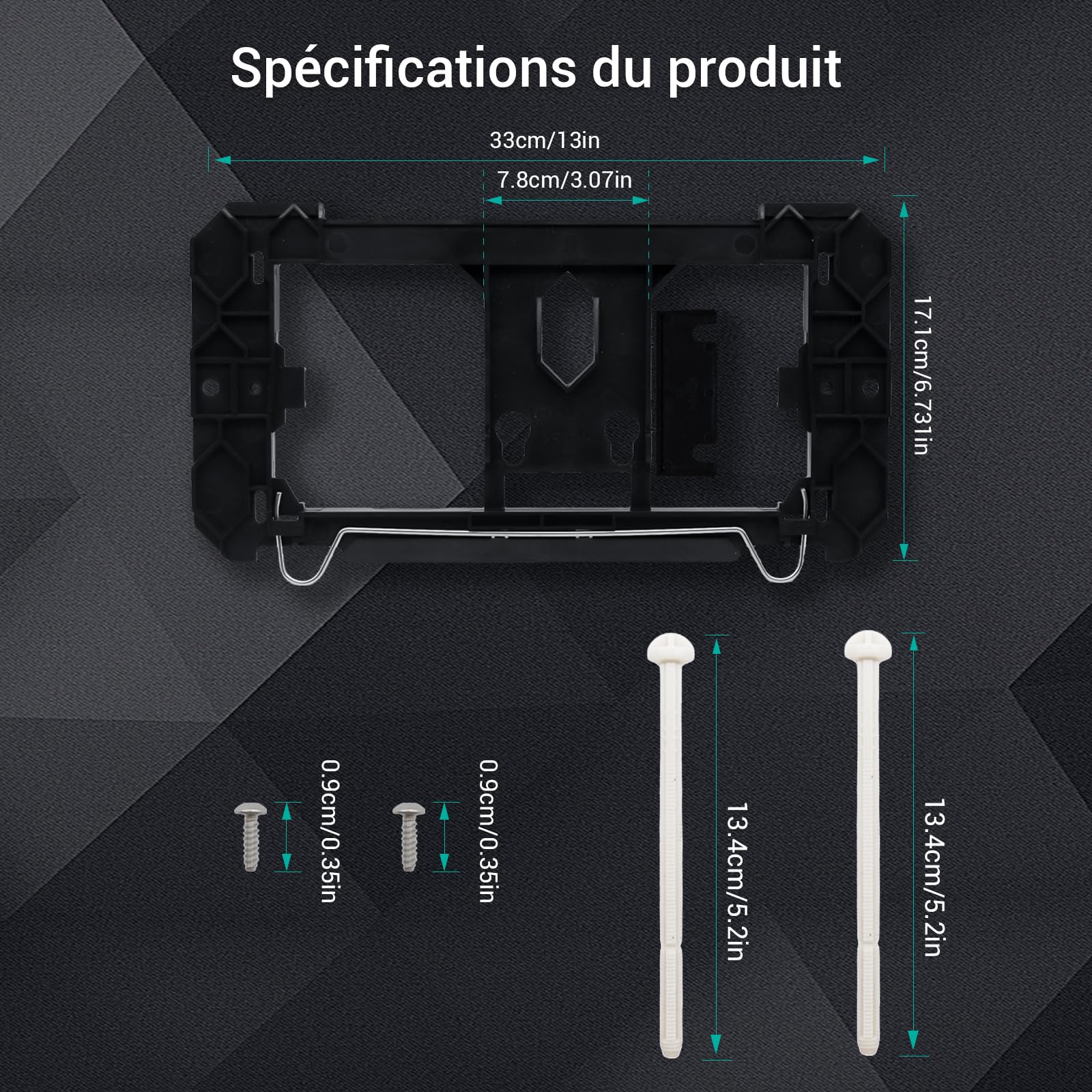 Empyreal Cadre de fixation Compatible avec Geberit Twinline, avec Vis, Tiges de Poussée et Levier de Coupure, Noir