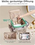 BAGSMART Travel Toiletry Bag for Women with Puffy Water-Resistant Fabric, Roomy Makeup Bag Organizer for Travel-Sized Toiletries & Accessories, Camel