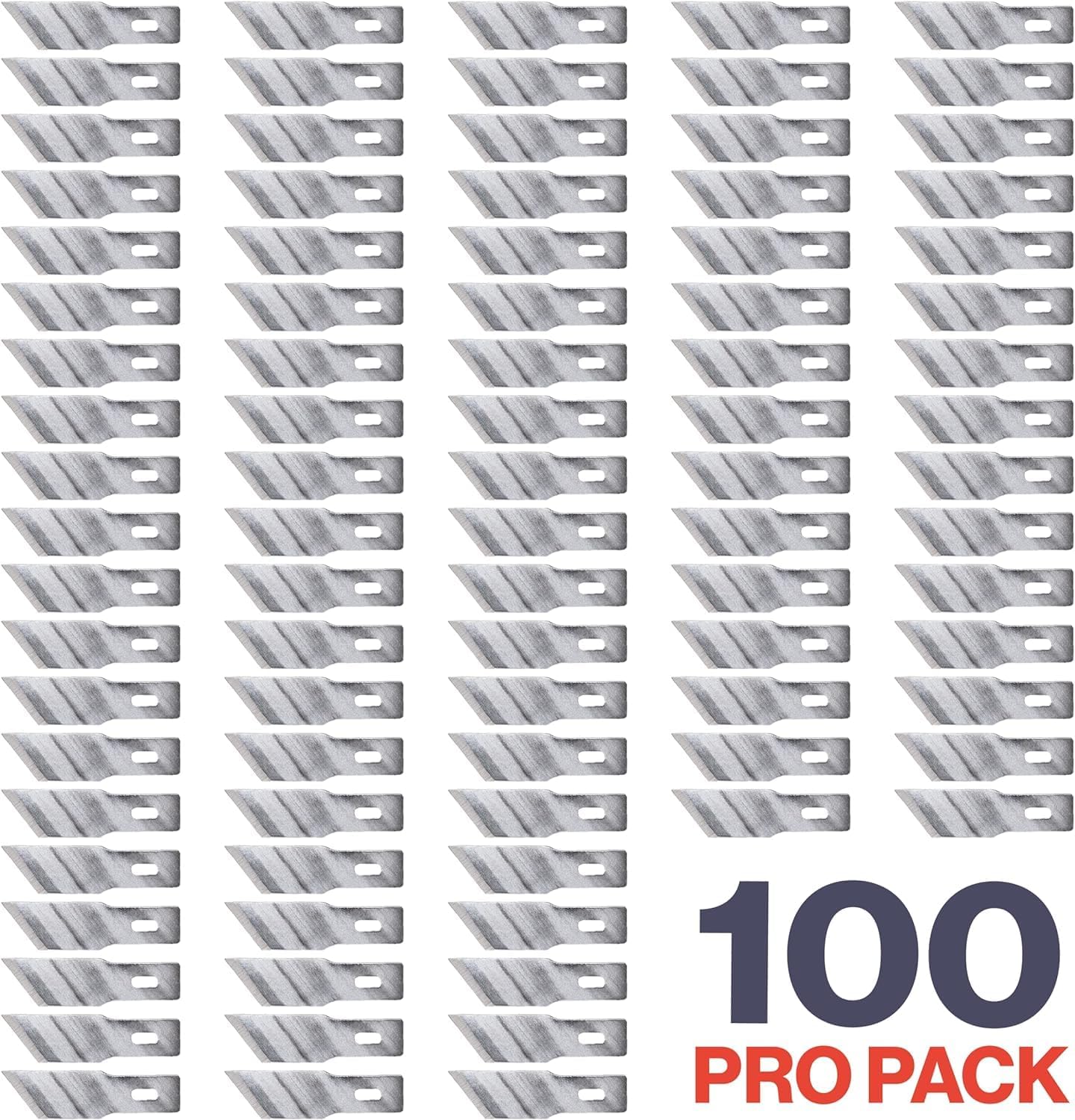 Excel Blades #19 Sharp Angled Chisel Craft Knife Blade Refills, 100-Pack Carbon Steel, 0.5-Inch Edge for Precision Chiseling, Shaving & Trimming, For Medium/Heavy Handles, Oil-Coated, Made in USA