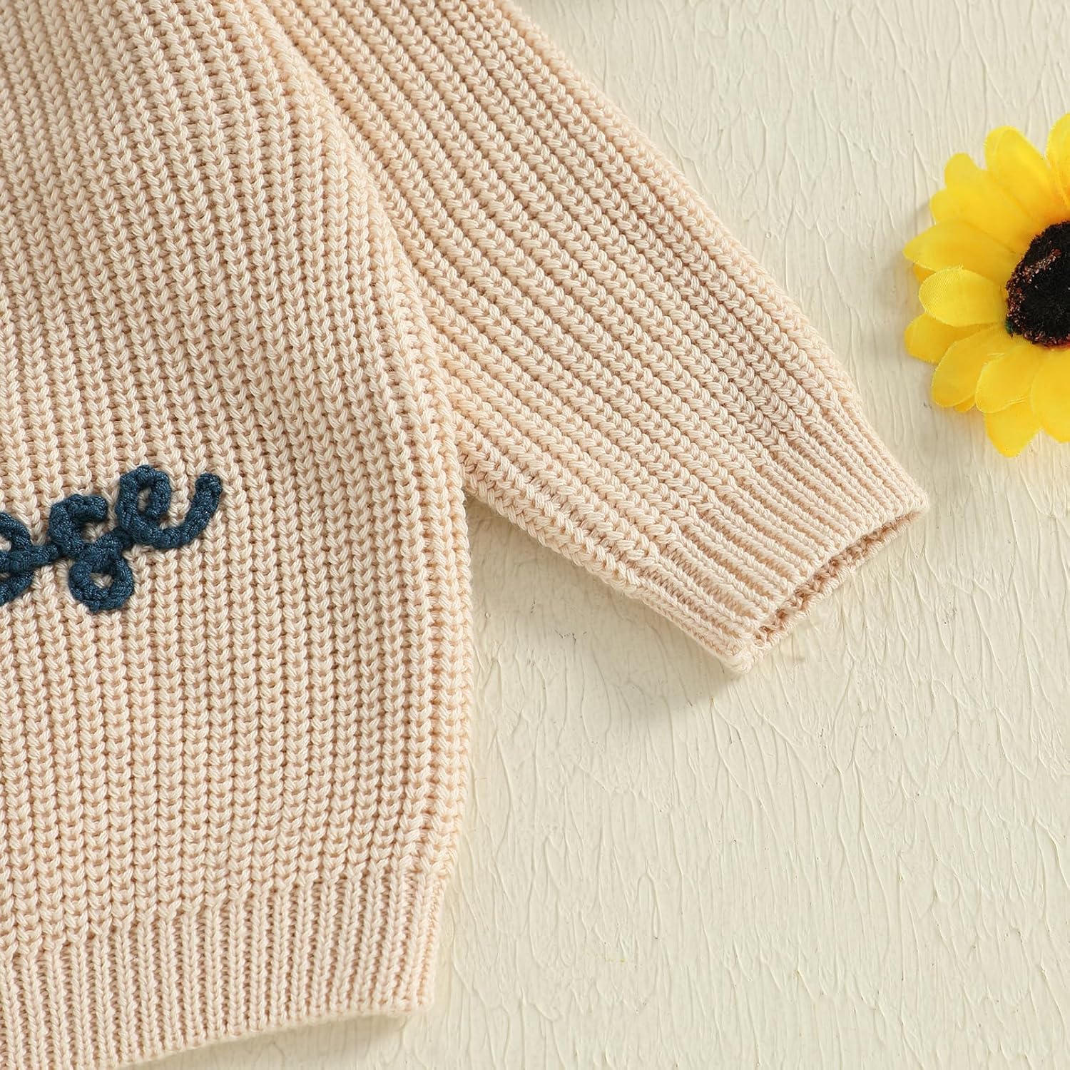 Toddler Baby Boy Girl Goose Outfit Silly Goose Embroidered Crewneck Long Sleeve Sweater Chunky Knit Fall Winter Tops - Image 9