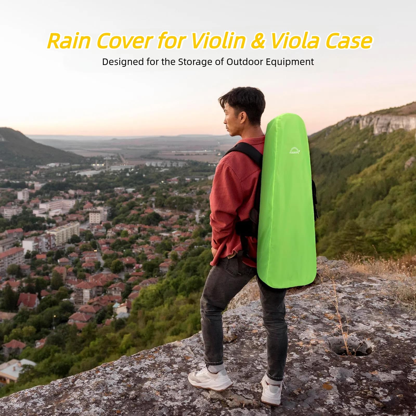 Housse De Pluie Imperméable Pour Étui à Violon LOVIVER - Protection Contre L'Eau Et La Poussière - Rectangle Jaune - 3