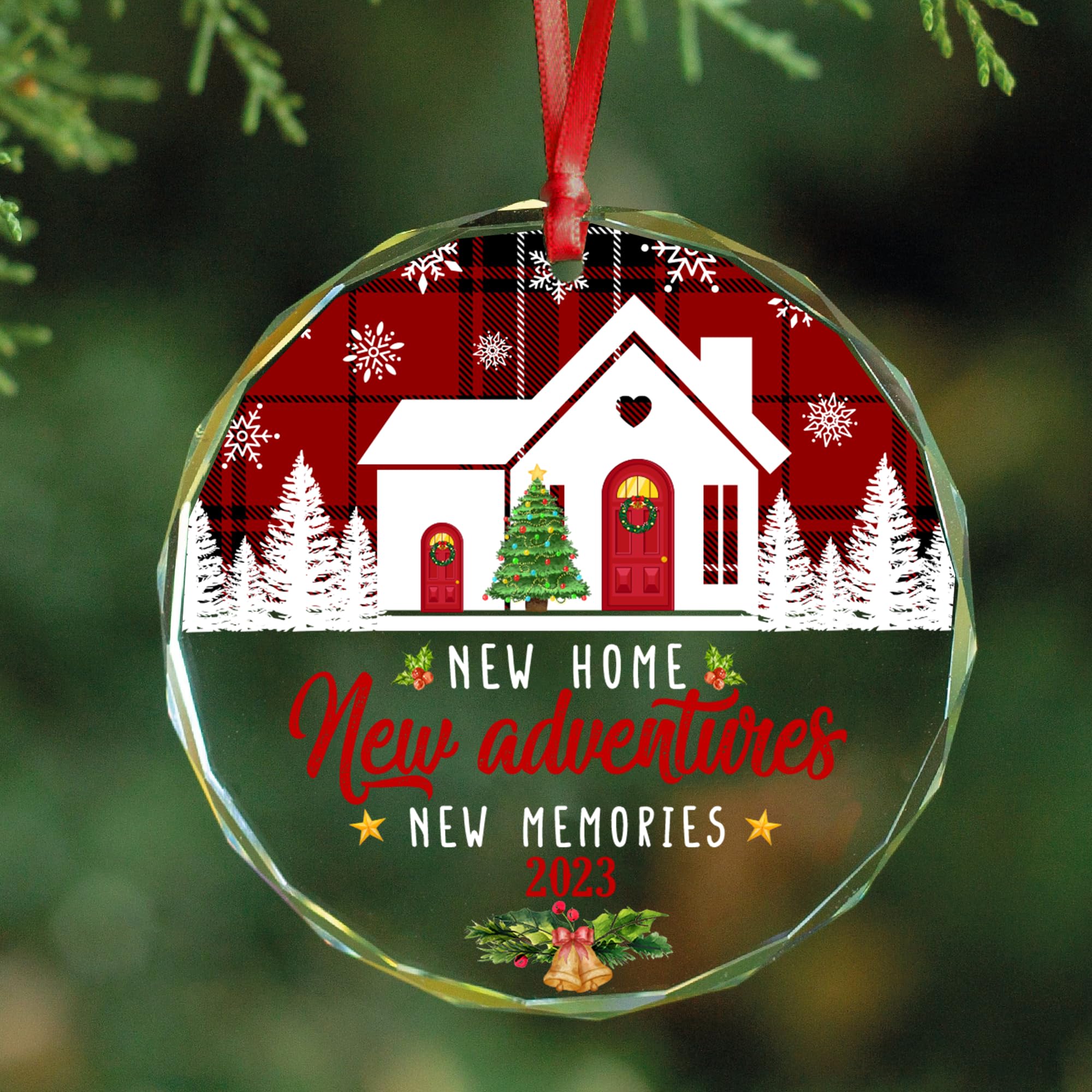 Personalized New Home Crystal Ornament, Custom for New Home Owner, 1st Christmas in Our New Home, 1st Home Keepsake, Housewarming Gifts for New House, Gift Ideas for Couple, Home Owners