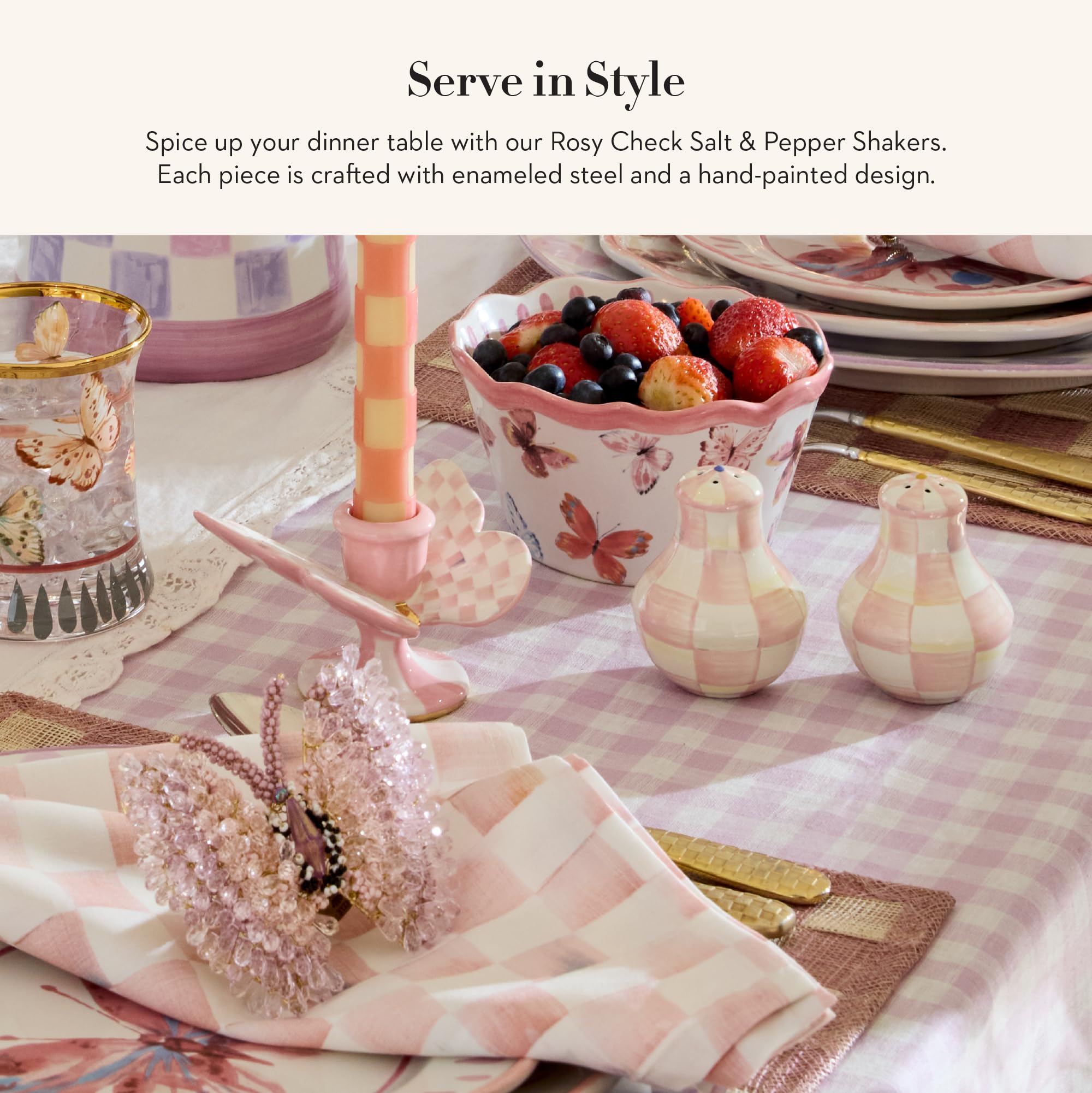 Amazon.com: MACKENZIE-CHILDS Enamel Salt and Pepper Shakers 