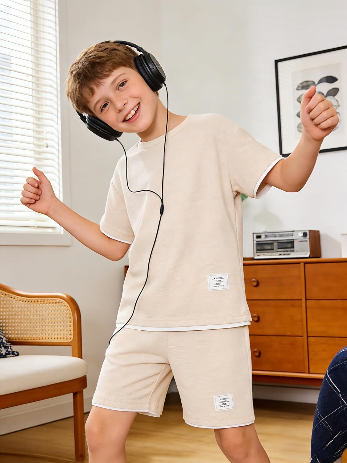 Boys Clothes 2PCS Outfits Color Block T Shirt & Shorts Teen Boy Clothes Kids Summer Clothing Sets Sizes 7-14Y - Image 2