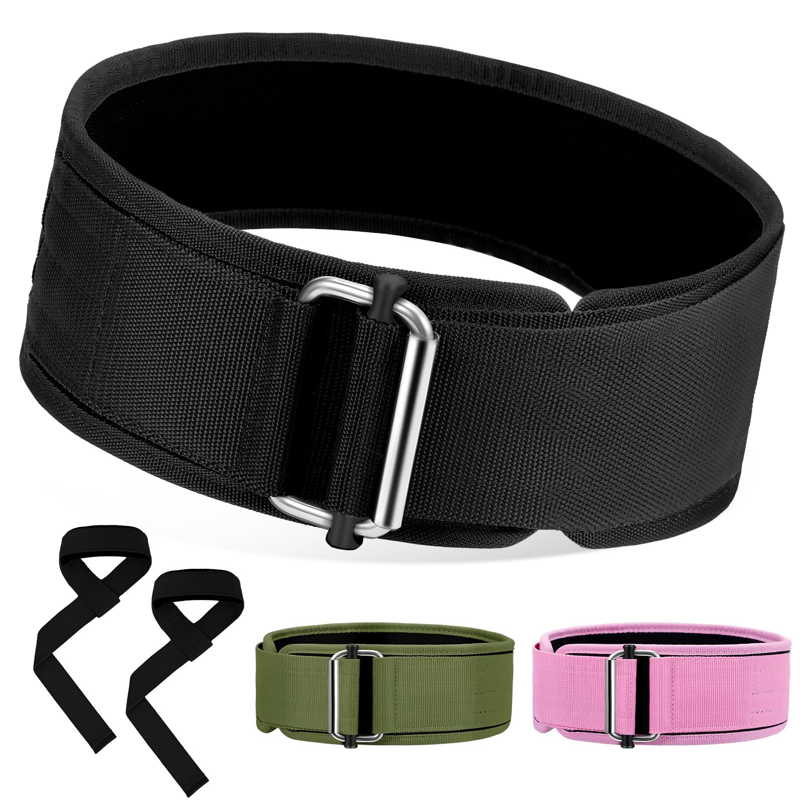 Turakun Weight Lifting Belt and Lifting Straps: Weightlifting Gym Belt for Men Women Deadlift Squats Belt for Bodybuilding Workout