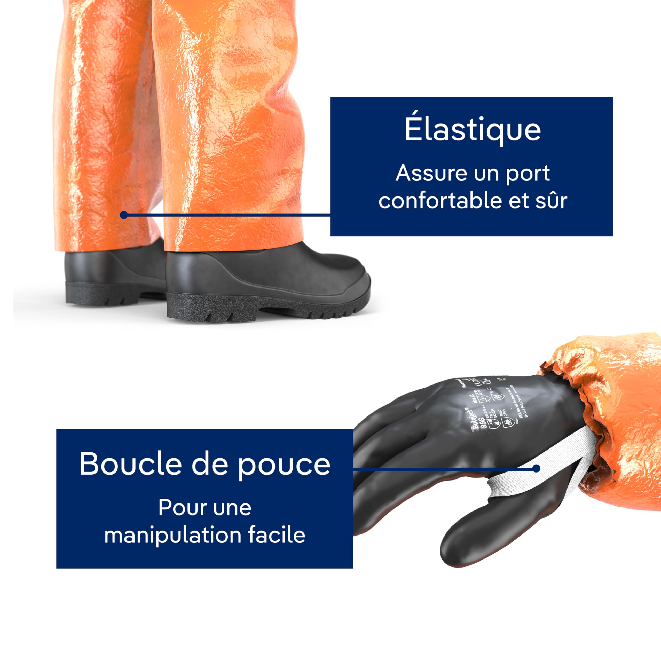 Dräger SPC 4400 Combinaison de sécurité contre des poussières et des liquides en CLF avec haute résistance chimique | Tenue en orange pour peinture et produits chimiques | Taille L