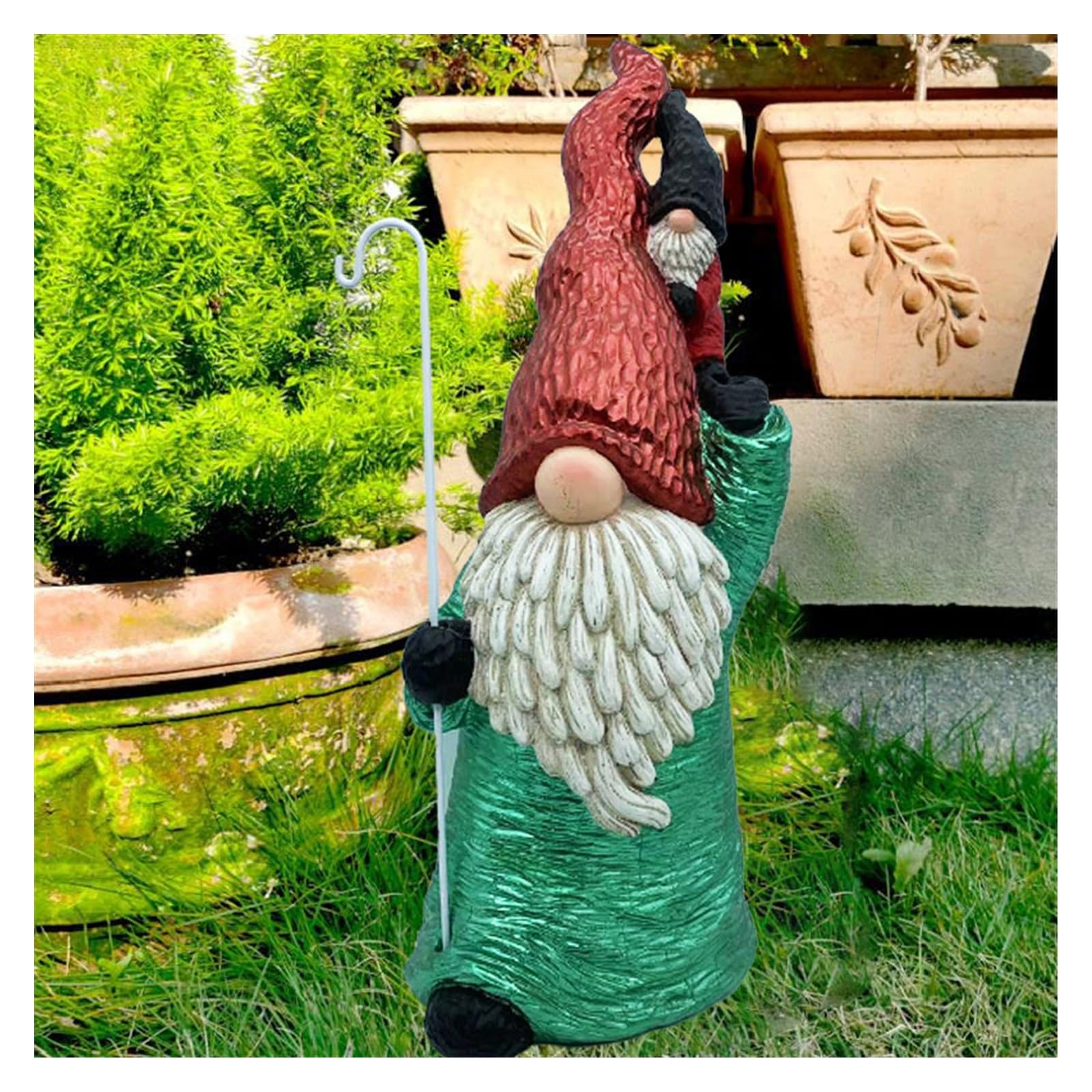 Śmieszne krasnale ogrodowe statua ozdoby ogrodowe żywiczne gnomy dekoracje na zewnątrz odporne na warunki atmosferyczne dekoracje na patio trawnik gnomy ogrodowe prezenty (Color : E)