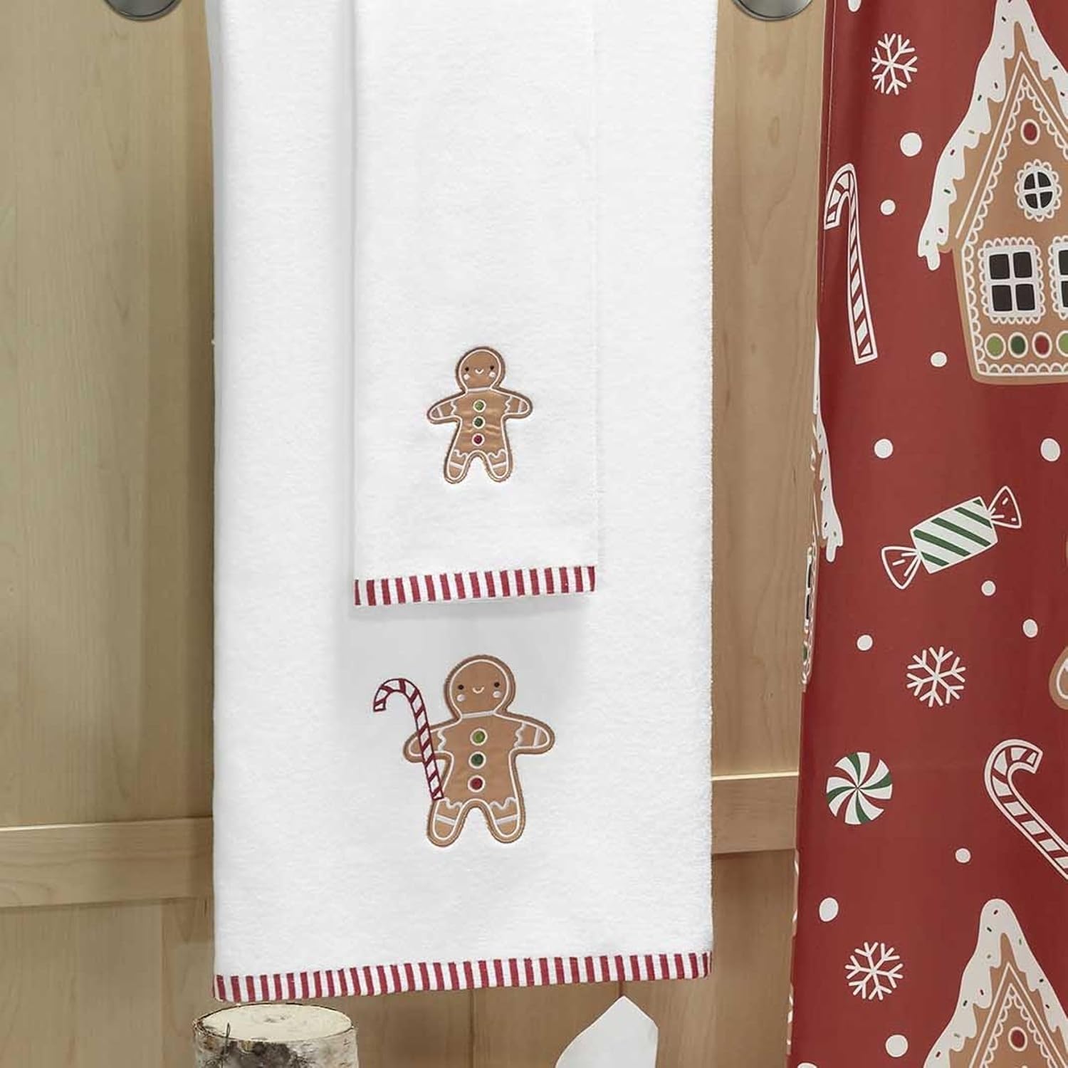 Avanti Linens - Bath Towel, Soft & Absorbent Cotton Velour, Holiday Bathroom Essentials (Gingerbread Man) - Image 4