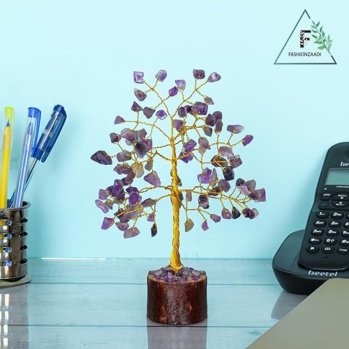Miniatura 7 de FASHIONZAADI Árbol de dinero bonsái de amatista, árbol de dinero de cristal Feng Shui, piedras preciosas de chakras, cristales curativos de buena