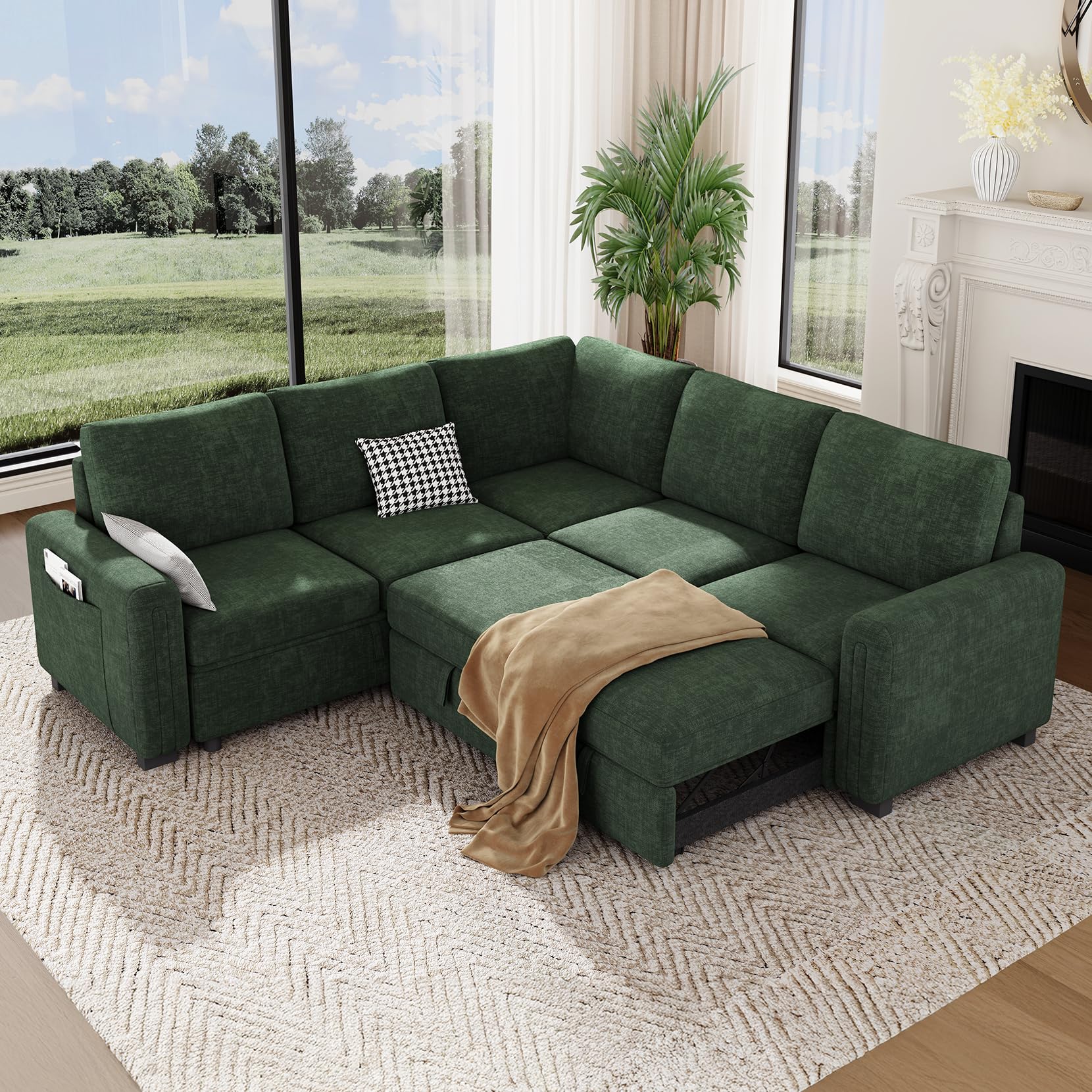 Vesgantti 88.4 Inch Sectional Sleeper Sofa