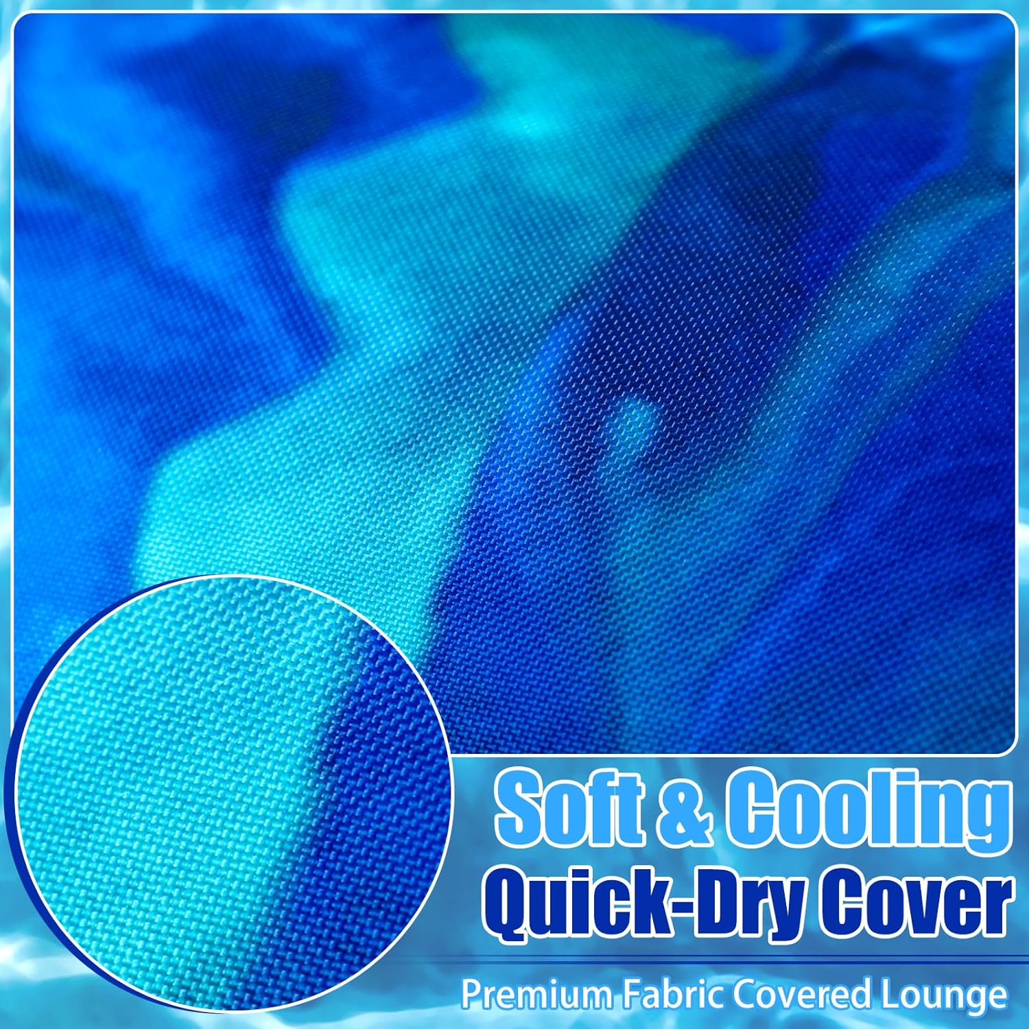 Simgoing Fabric Covered Pool Float Lounge for Adults 2 in 1 Convertible Chair Lounger Large Inflatable Pool Rafts Heavy Duty Float Mattress with Quick Dry Cover, Electric Air Pump
