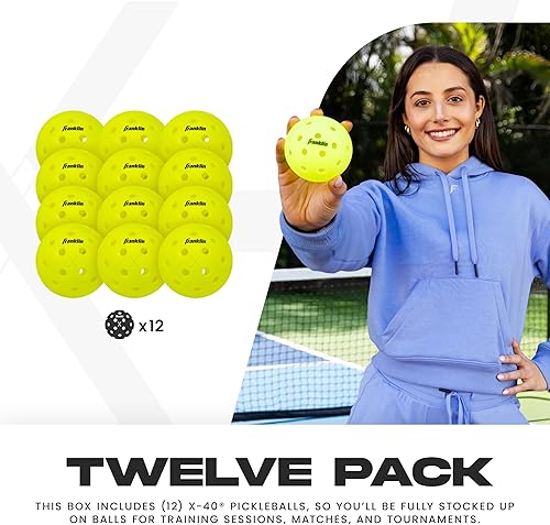 Vista 79 de Franklin Sports Pelotas de pickleball para exteriores X-40 – Bola oficial de Estados Unidos Pickleball, Tour APP + US Open – Tamaño reglamentario