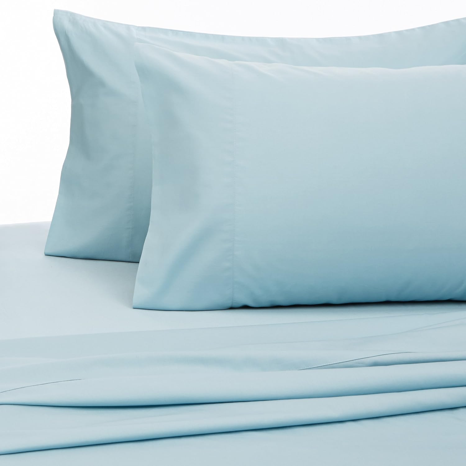 Amazon Brand – Pinzon 300-Thread-Count Percale Sheet Set - King, Spa Blue