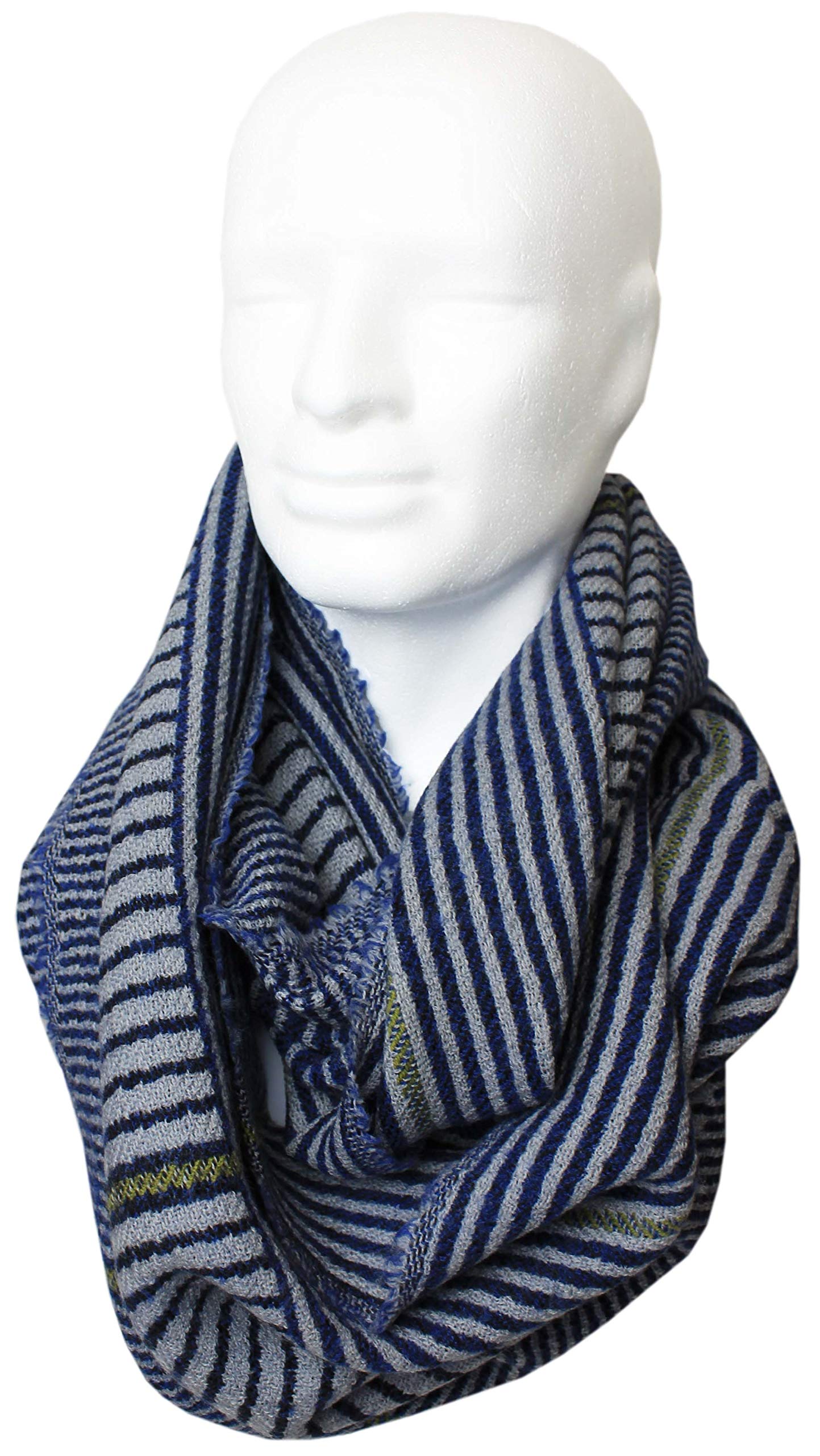 Rotfuchs Loop XXL - Sciarpa tubolare invernale, 100% lana (merino), unisex, made in Germany, blu/grigio, Large