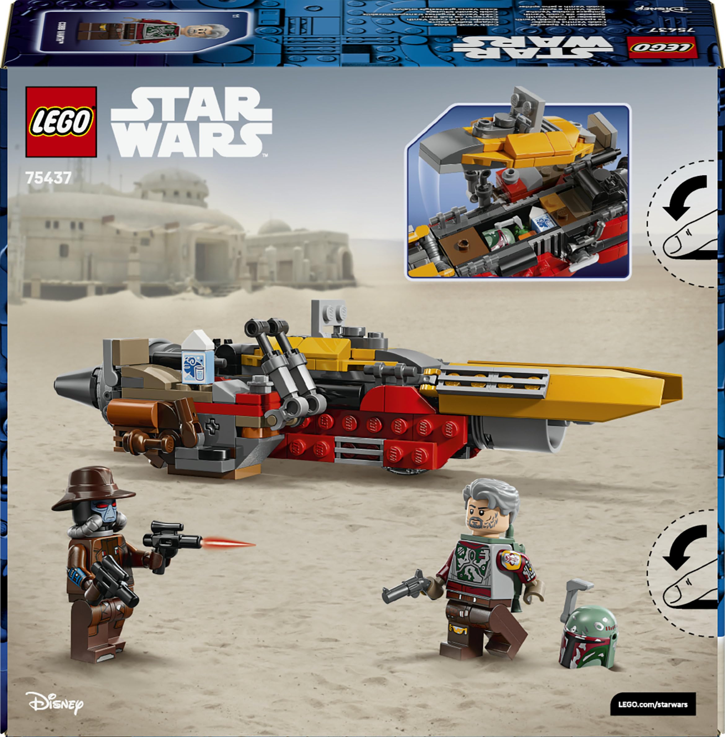 LEGO Star Wars 75437 Speeder de Cobb Vanth - Moto de Juguete con Minifiguras de Cobb Vanth y Cad Bane con Blásters y Mochila Propulsora - Regalo para Niños de 7+ Años y Fans de The Mandalorian — view 11