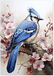Blue Jay Print - Blue Jay Bird Wall Art Print Poster Unframed - Watercolor Blue Jay Bird Print - Bird Wall Art - Blue Jay Painting - Blue Jay Artwork Illustration (11x14)
