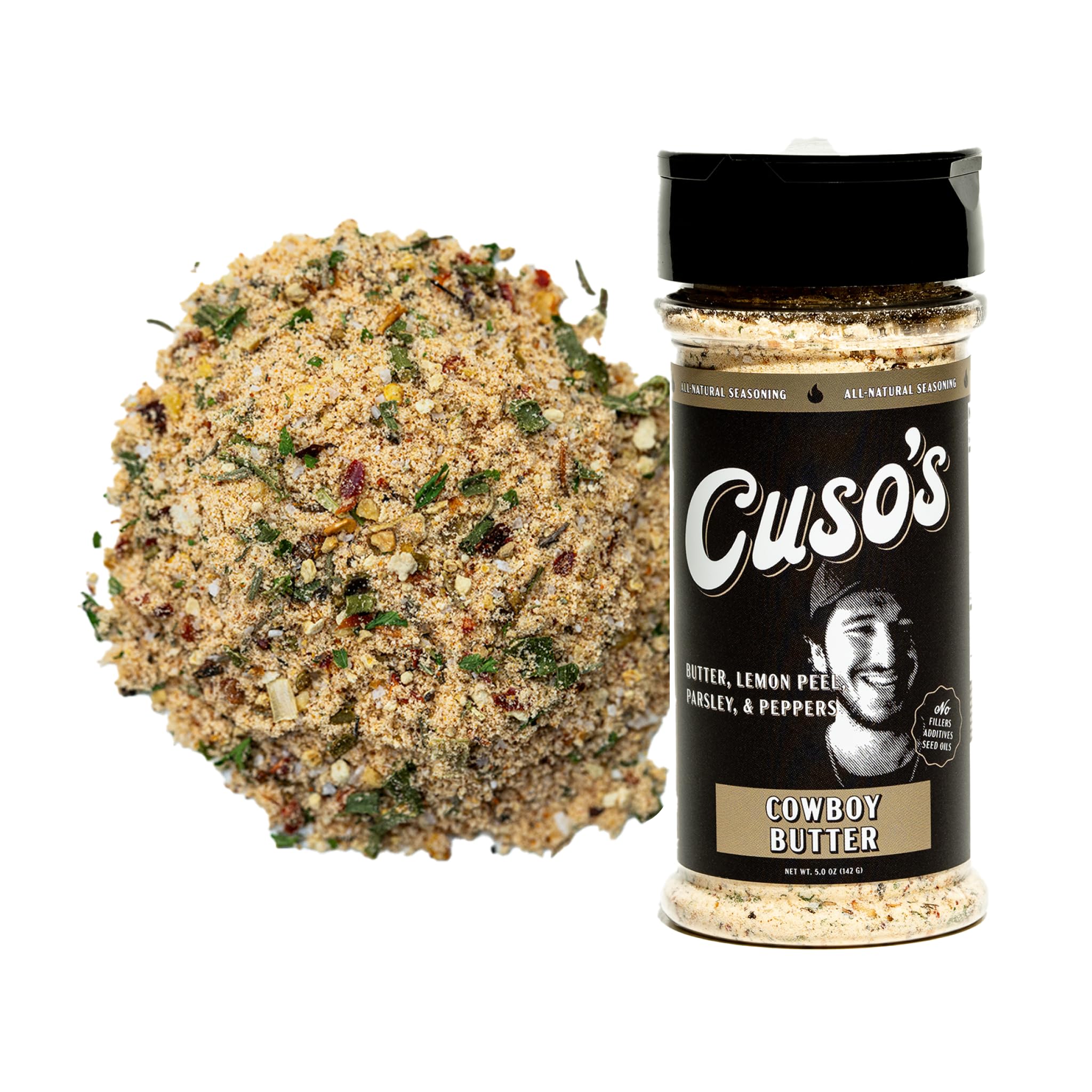 Cuso’s Cowboy Butter Seasoning - Great Tasting Steak Seasonings - Roasted Garlic Butter Seasoning - Best BBQ Rubs for Smoking - Garlic Butter Herb BBQ Seasoning Rub - 1 Count BBQ Rub Seasoning