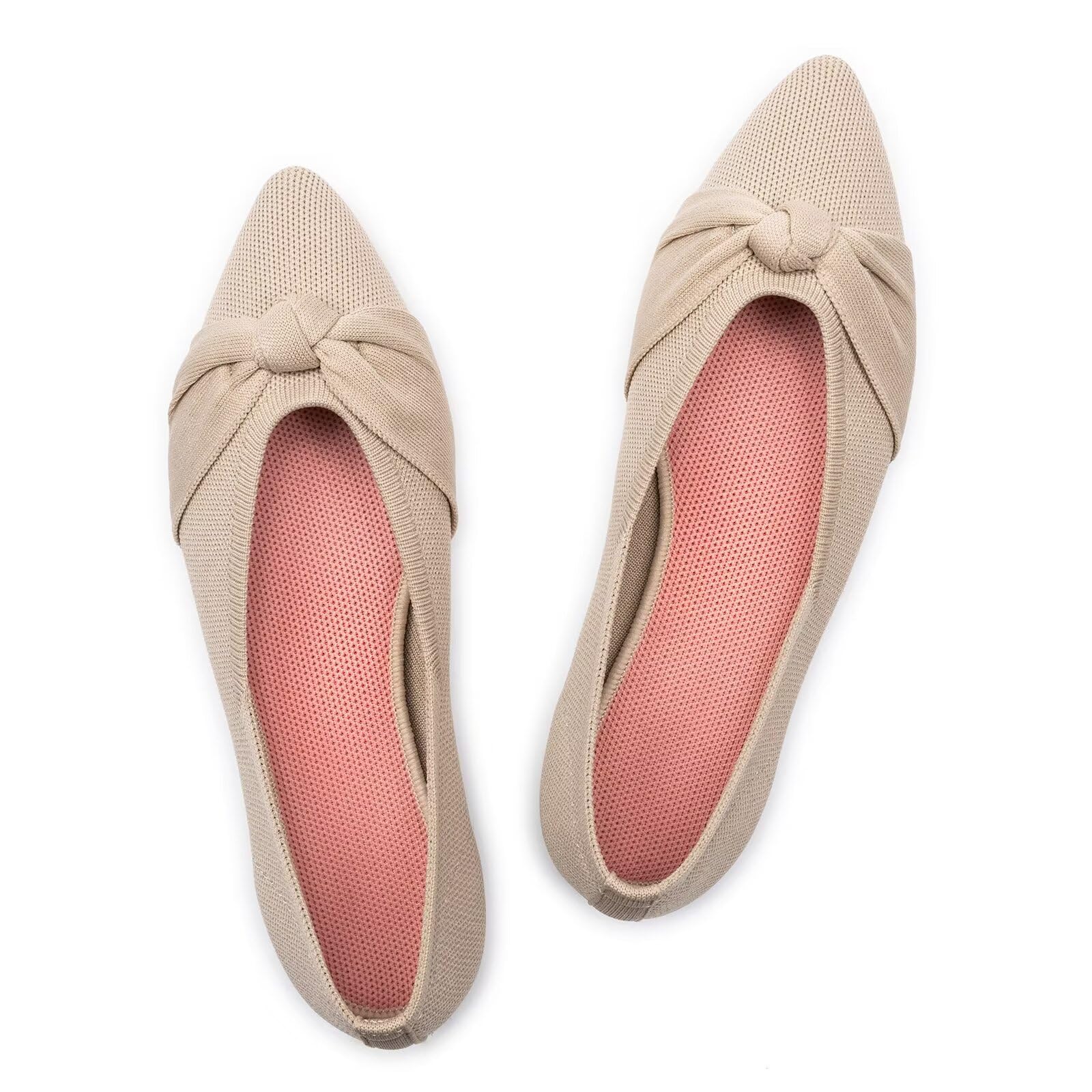 Frank Mully Flache Damenschuhe, Klassische Flache Schuhe mit spitzer Zehenpartie, gestrickte Abendschuhe, weiche Flache Schuhe für Damen, bequem und elegant