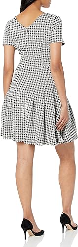 Miniatura 2 de DKNY Womens Short Sleeve V-Neck Double Button Fit and Flare Dress