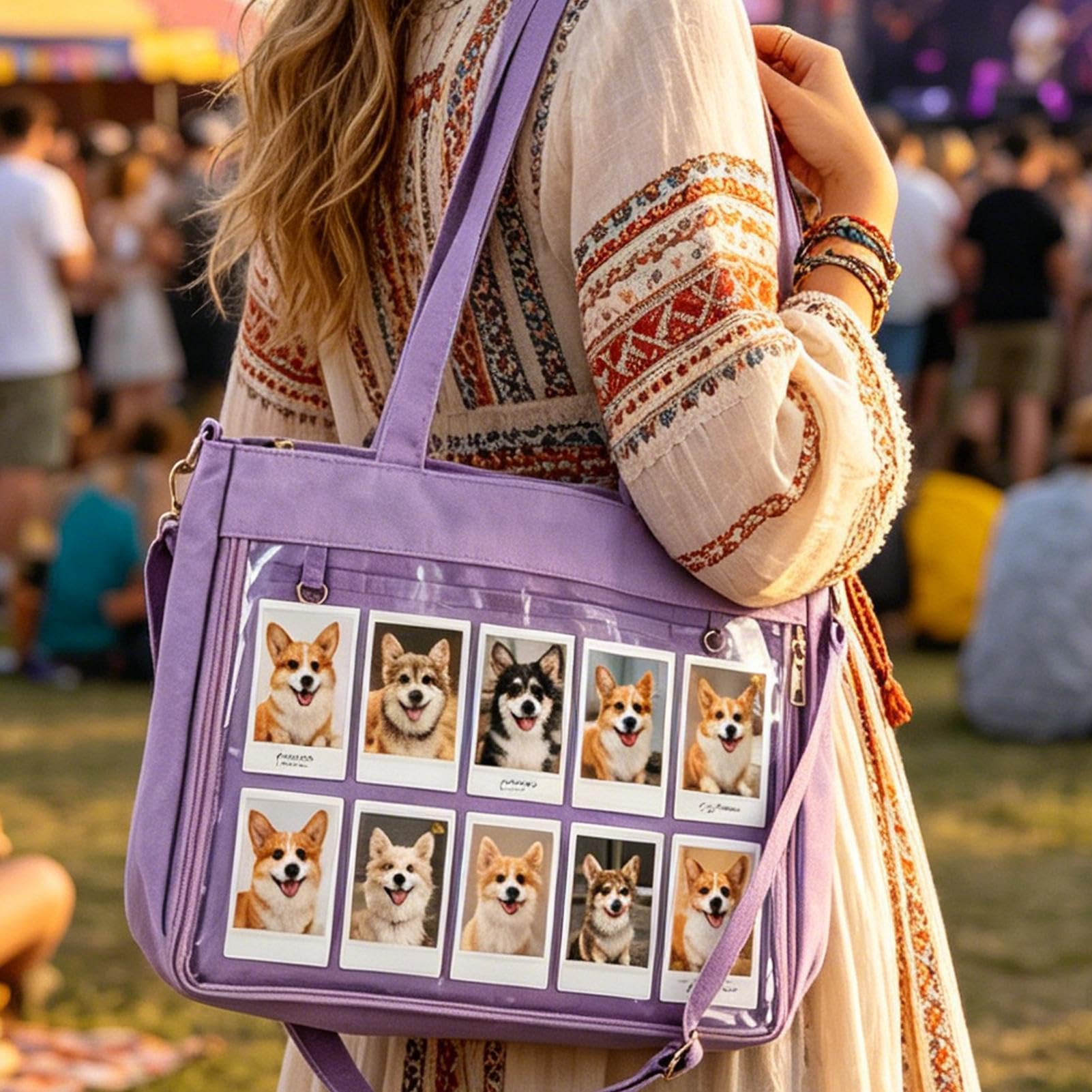 Ita Bag, torba do przechowywania z przezroczystym okienkiem, przezroczysta torba do majsterkowania, dla kobiet, dziewcząt, nastolatków, dorosłych, na zewnątrz, w podróży, do szkoły, na czas wolny, na