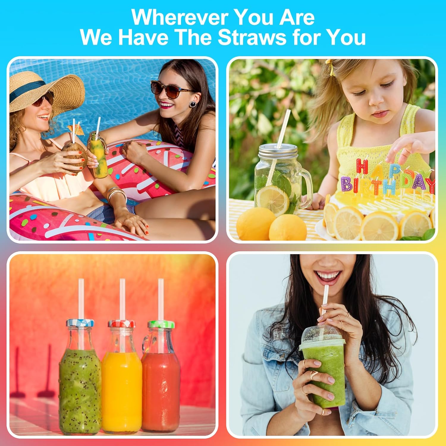 100Pcs Disposable Straws for 40 oz 30 oz Tumbler, 12 Inch Extra Long Straws Disposable for Stanley Cup, Clear 12” Disposable Straw Individually Wrapped - Image 7