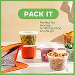 16 Oz Deli Food Containers with Lids - (36 Sets) Airtight Food Storage Takeout Meal Prep Containers To Go with 36 Lids, BPA-Free, Dishwasher, Microwave Safe