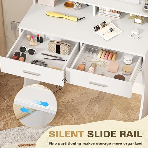 Miniatura 8 de Greenvelly Escritorio negro para computadora de oficina en forma de L con cajones de almacenamiento, escritorio de metal negro de 56 pulgadas con