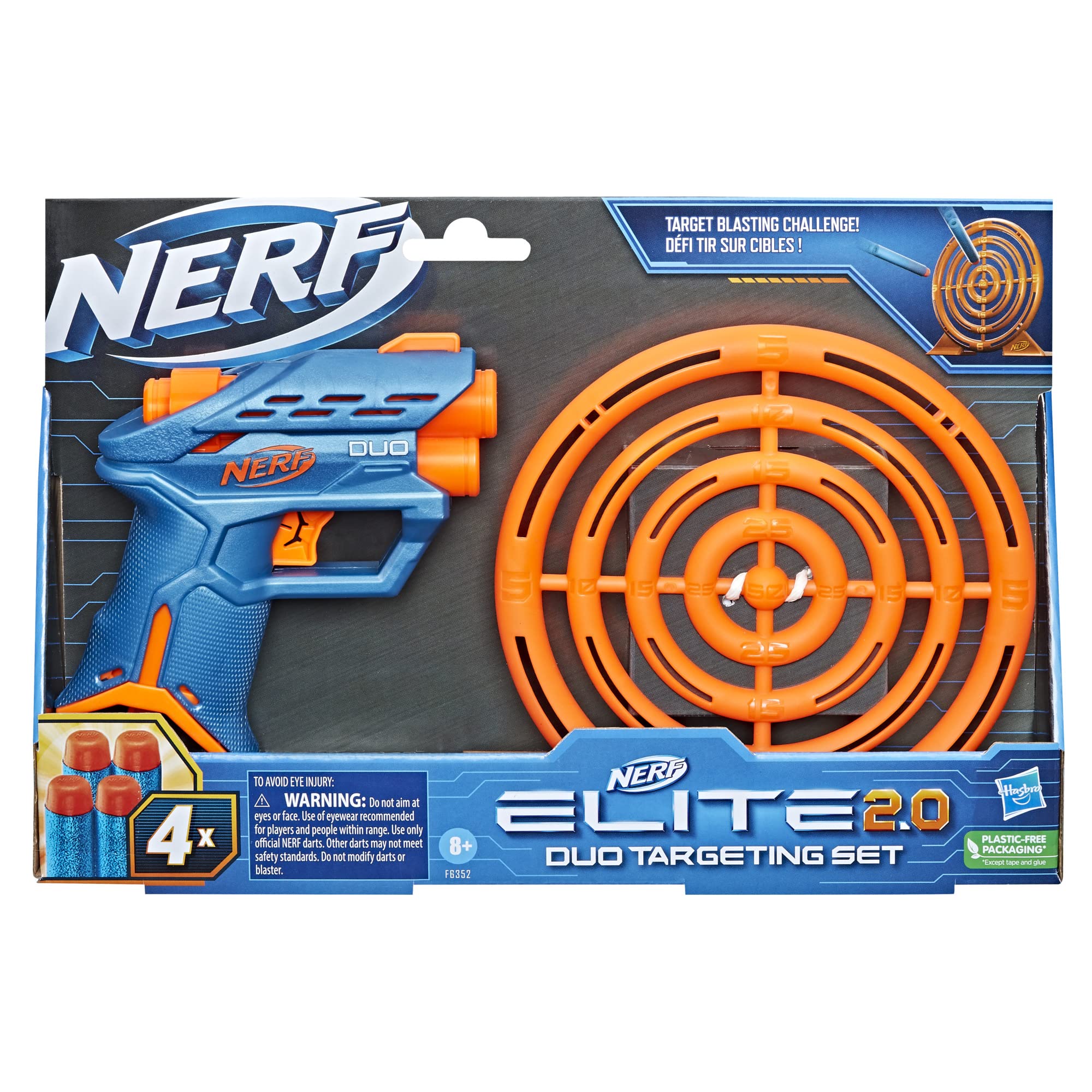 Nerf Elite 2.0 Duo Targeting Set, Includes Dart Blaster & Target