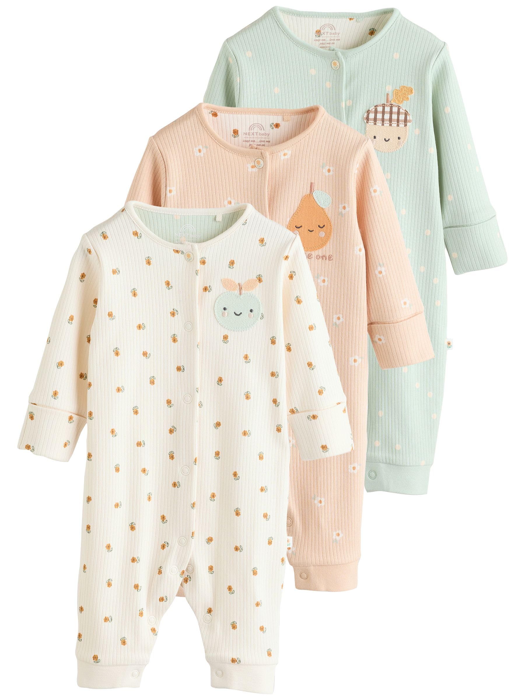NEXT Babyschlafanzug 3er Pack - Praktisch Mit Druckknöpfen!
