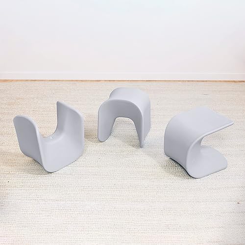 Miniatura 70 de ECR4Kids Asiento ondulado, altura del asiento de 14 a 15.1 pulgadas, taburete de perca, amarillo, paquete de 2 Amarillo,Negro -,Azul,Gris