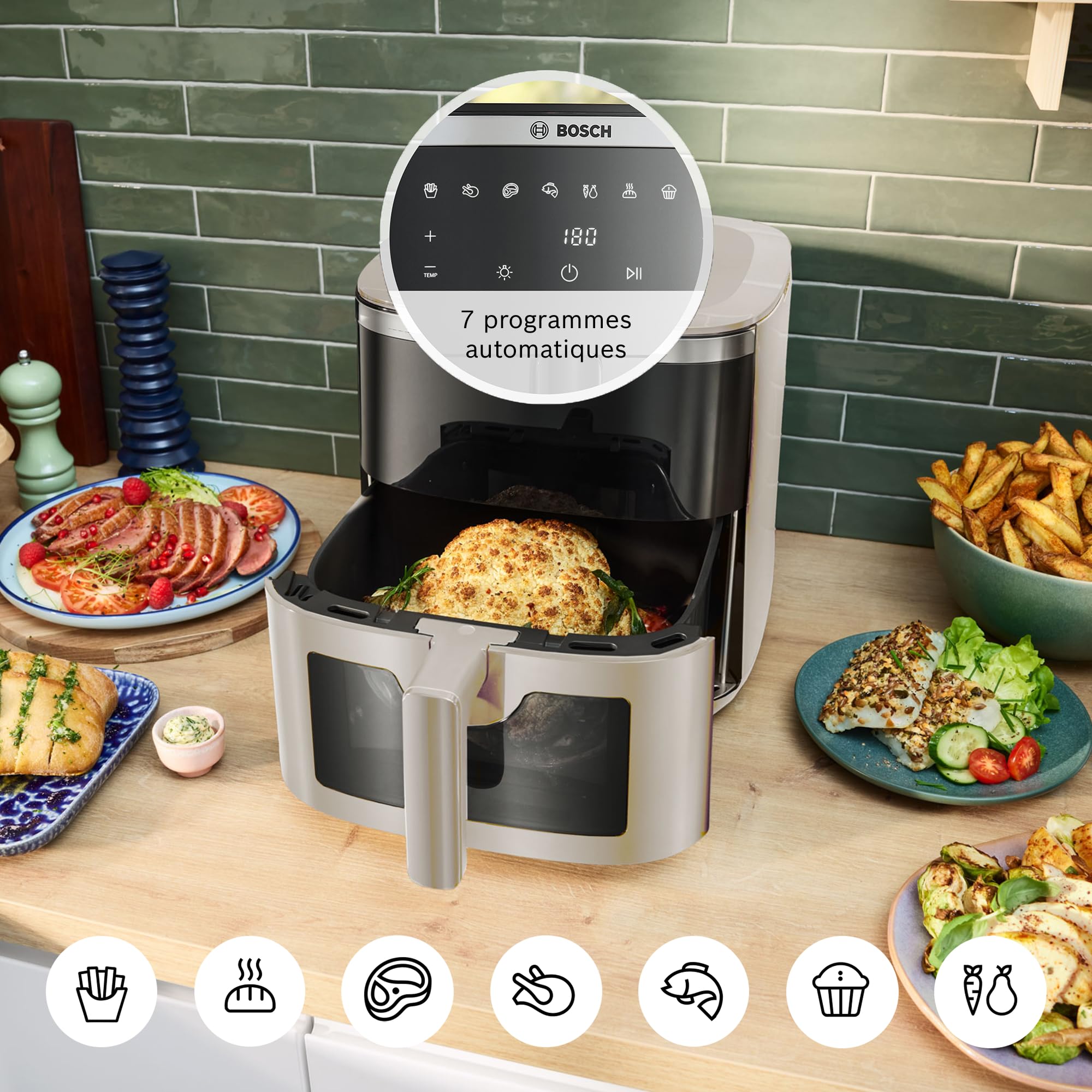 Bosch MAF671C0 Série 6 - Friteuse sans huile XXL, Capacité 7.2 litres