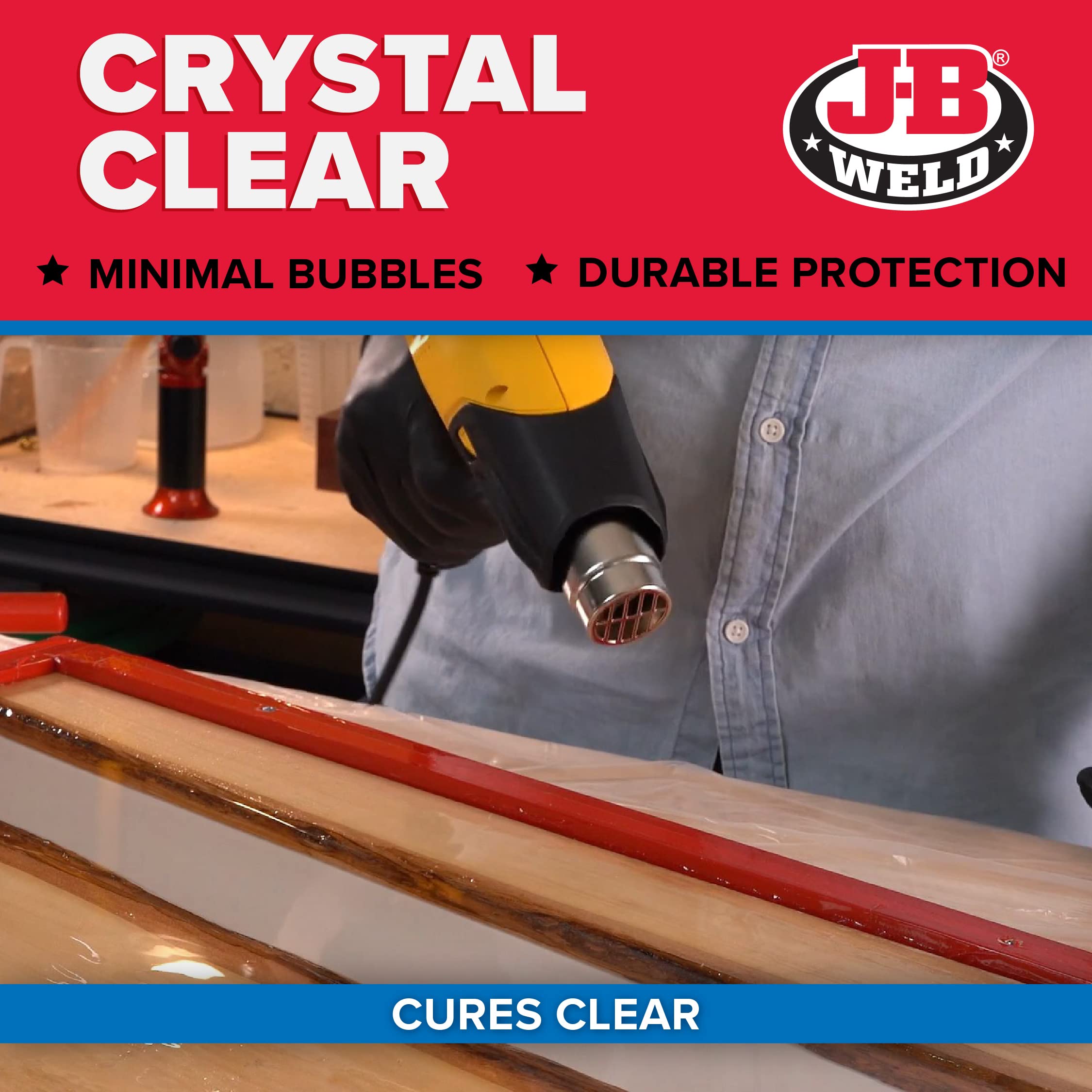 Buy JB Weld Tabletop Epoxy Resin, 1 Gallon Kit, Cures Clear, Fast Cure