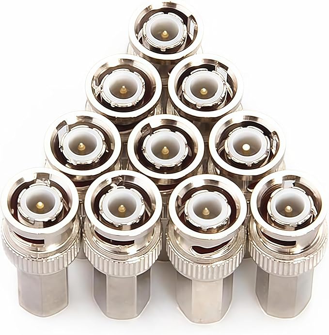 Pack de 10 Conectores BNC Macho Twist-On para Cable Coaxial RG59 75 Ohm miniatura 2