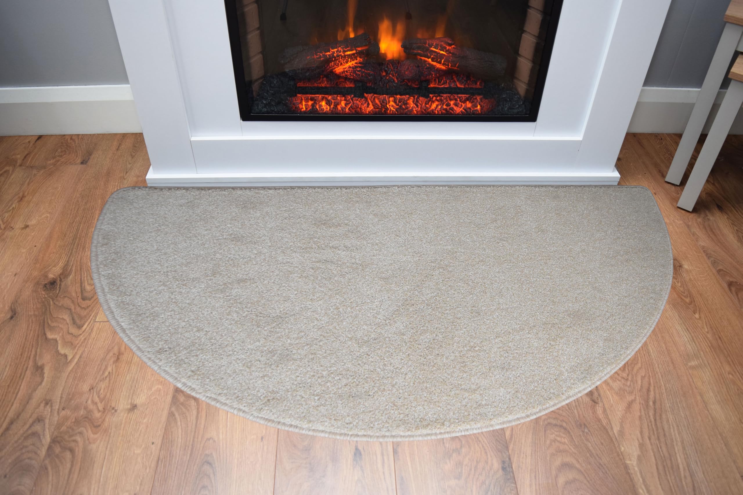 SrS Rugs Fireside Rug for Living Room Half Moon Hearthplace Mat Soft Pile (Cream | Beige) — image 1