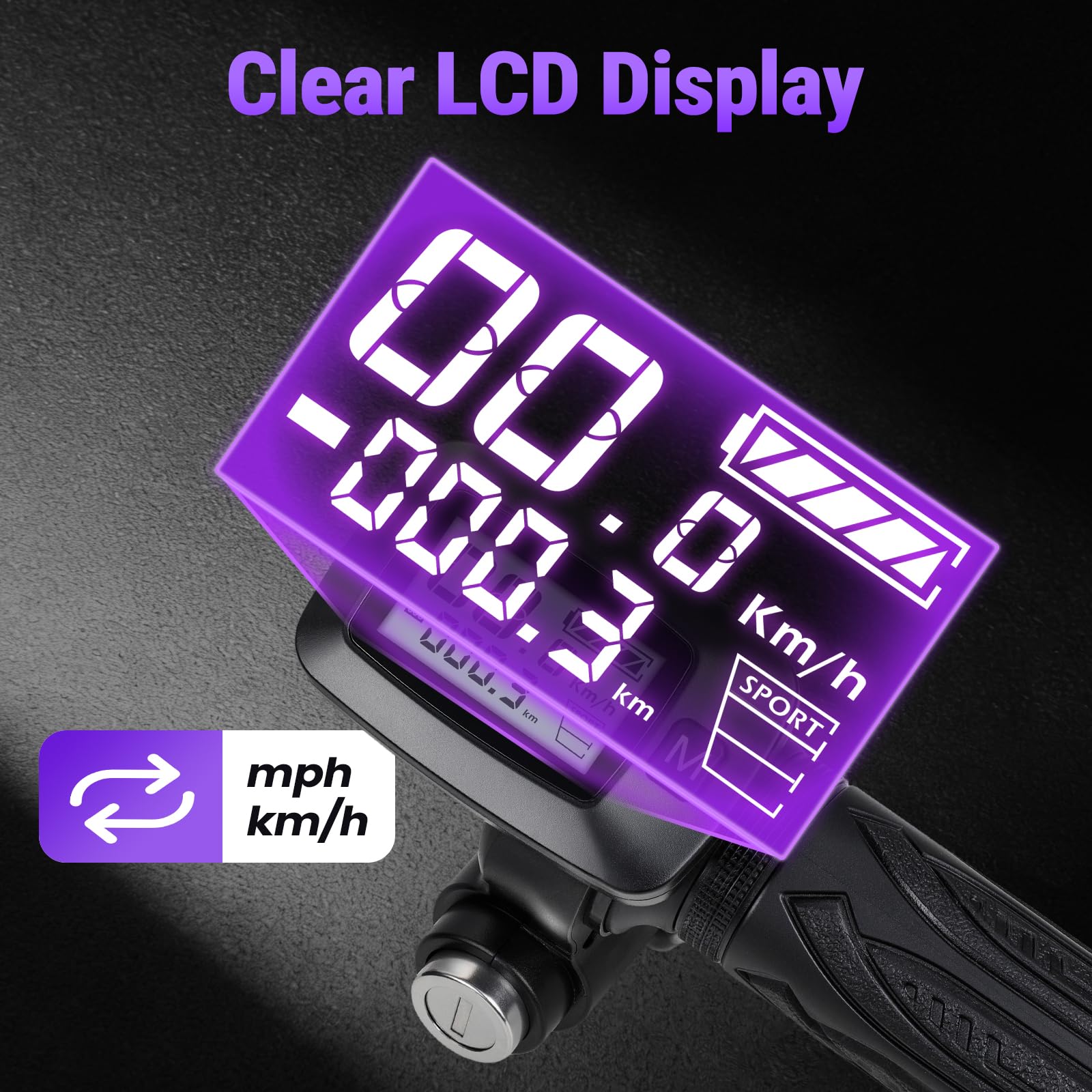 Poignées d'accélérateur pour moto tout-terrain électrique 48 V pour vélo électrique Tutti Tuttio Tuttio Soleil 01 Ebike avec écran LCD Bouton M Key Smooth Control