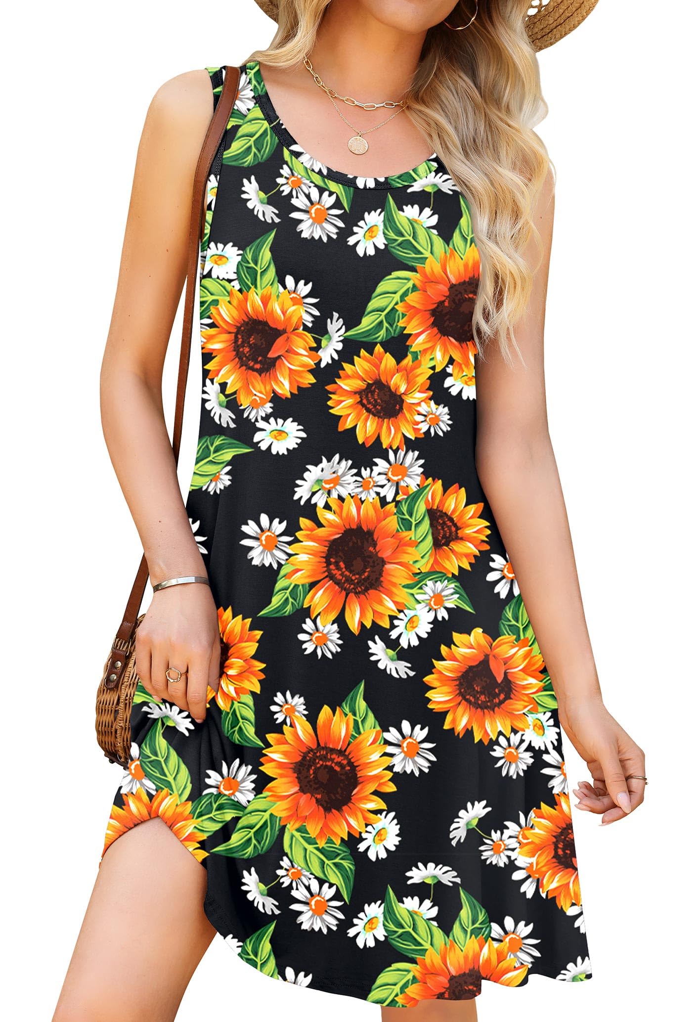 WEACZZY Women Summer Casual Swing T Shirt Dresses Beach Cover up Loose Dress