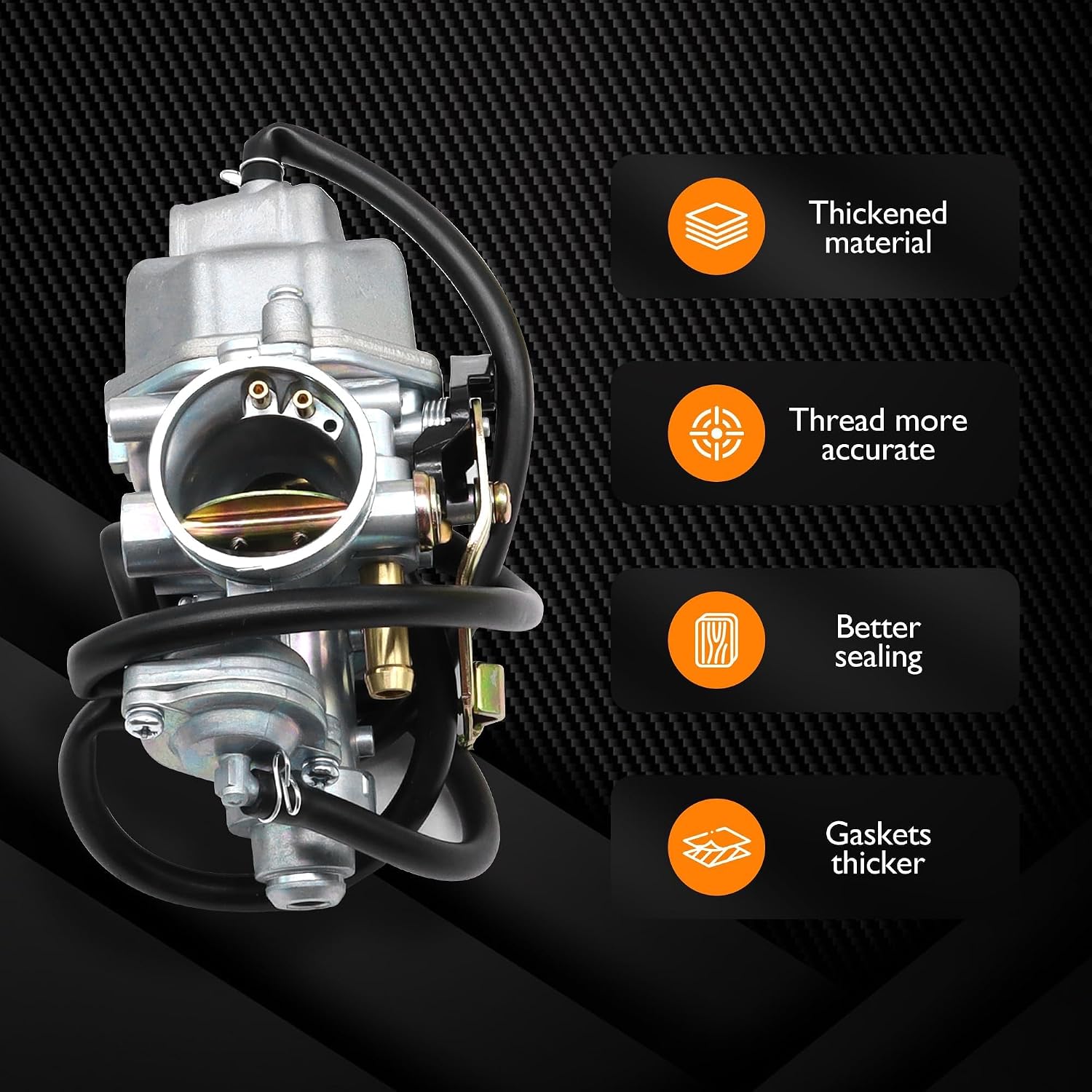 Recon 250 Carburetor Kit with Fuel Shut Off Petcock Valve Compatible with Honda Trx 250 Recon250 Trx250tm Trx250te Trx350es Trx350fe Atv Carb with Air Filter Oil Filter 16100-hm8-b01