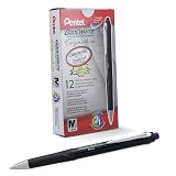Pentel Glidewrite Signature Ballpoint Pen, Black Barrel, (1.0mm) Medium Line, Violet Ink, 12 Pens (BX930A-V) – view 1
